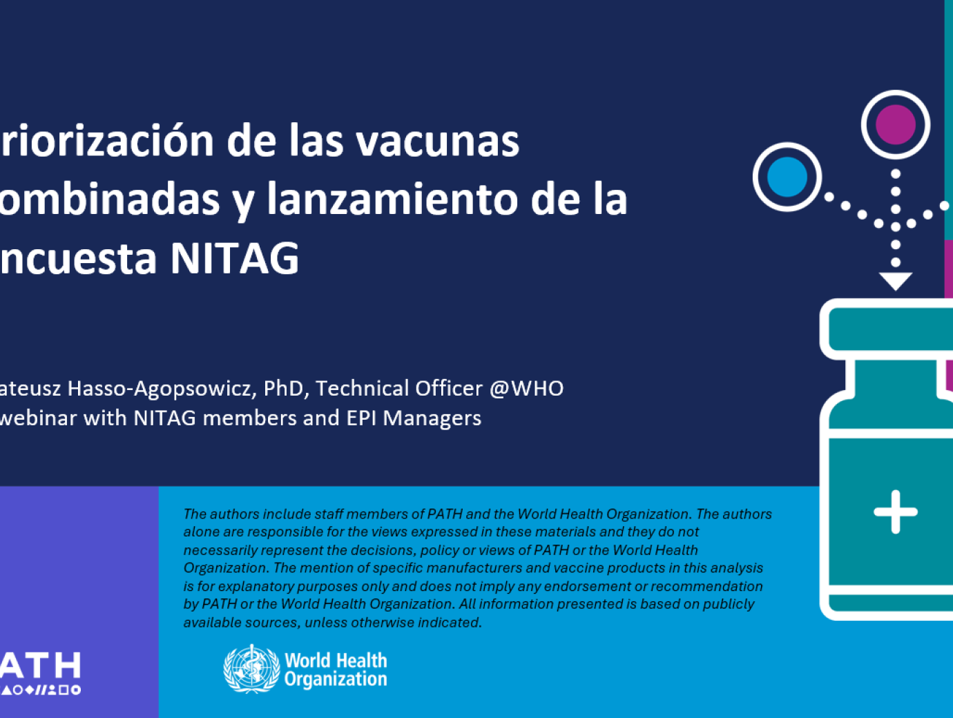 Priorización de las vacunas combinadas y lanzamiento de la encuesta NITAG